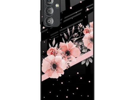 Floral Black Band Glass Case For Samsung Galaxy F23 5G Discount