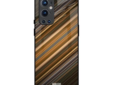 Diagonal Slash Pattern Glass Case for OnePlus 9 Pro For Sale