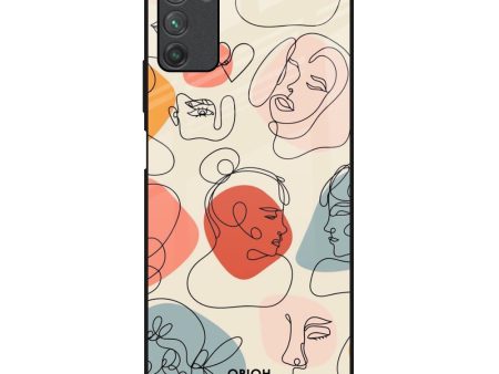 Abstract Faces Glass Case for Poco M3 Fashion