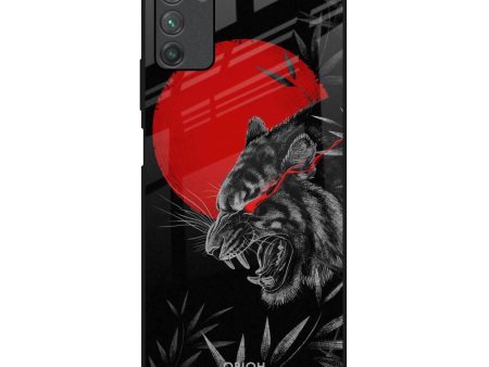 Red Moon Tiger Glass Case for Poco M3 Sale