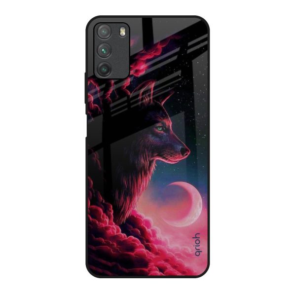 Moon Wolf Glass Case for Poco M3 For Discount