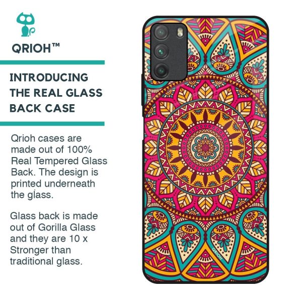 Elegant Mandala Glass Case for Poco M3 Online Hot Sale