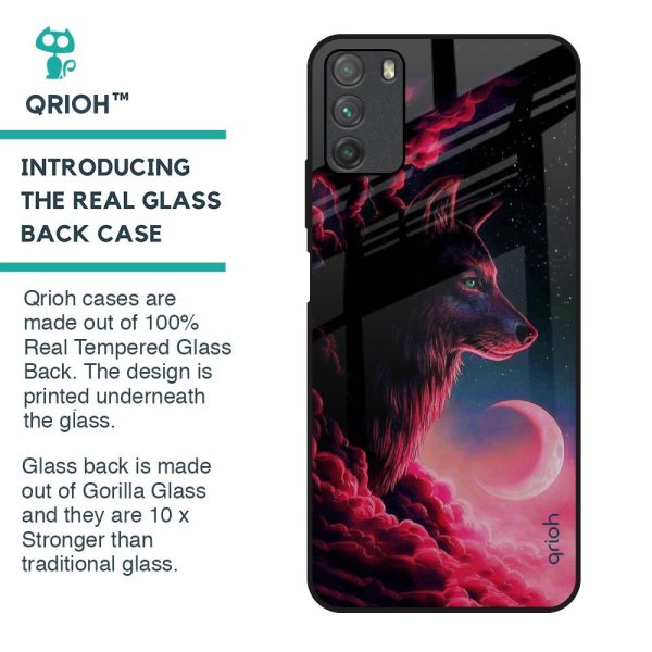 Moon Wolf Glass Case for Poco M3 For Discount