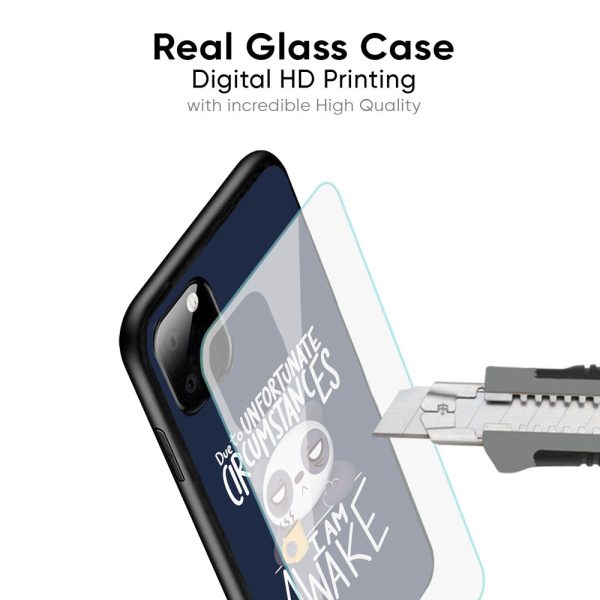 Struggling Panda Glass Case for Poco M3 Fashion