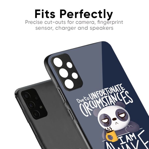 Struggling Panda Glass Case for Poco M3 Fashion