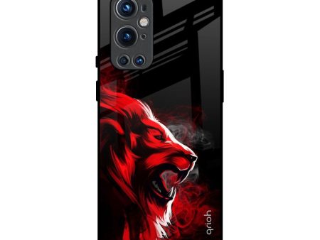 Red Angry Lion Glass Case for OnePlus 9 Pro on Sale