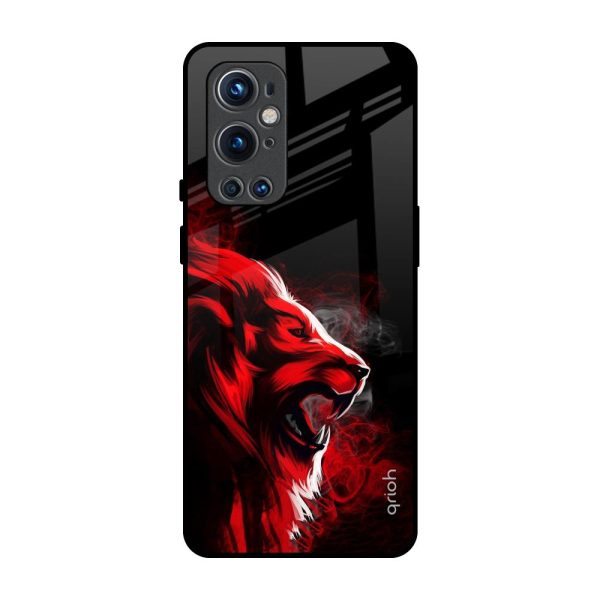 Red Angry Lion Glass Case for OnePlus 9 Pro on Sale